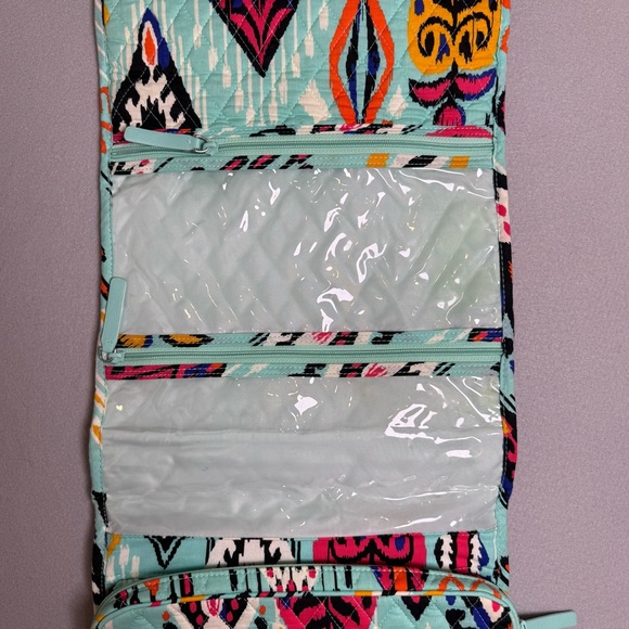 Vera Bradley Hanging Organizer In Pueblo Blue Travel Bag Toiletry Case Foldable - Picture 4 of 9